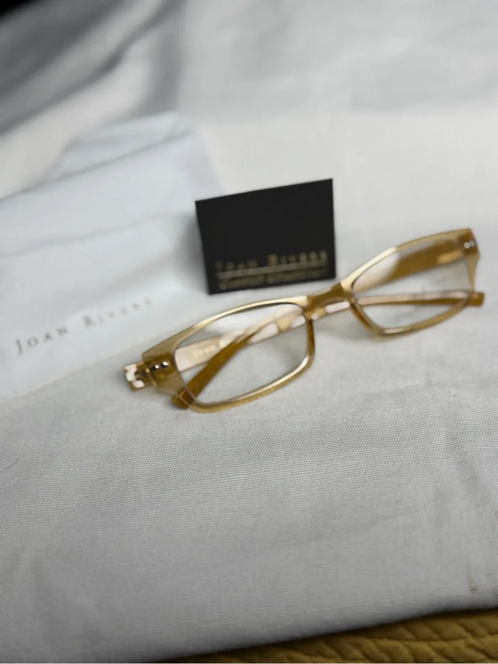 Joan Rivers Translucent Amber Rectangular Sunglasses - Picture 2 of 5